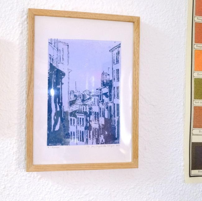 Linogravure Montée de la Grande Cote